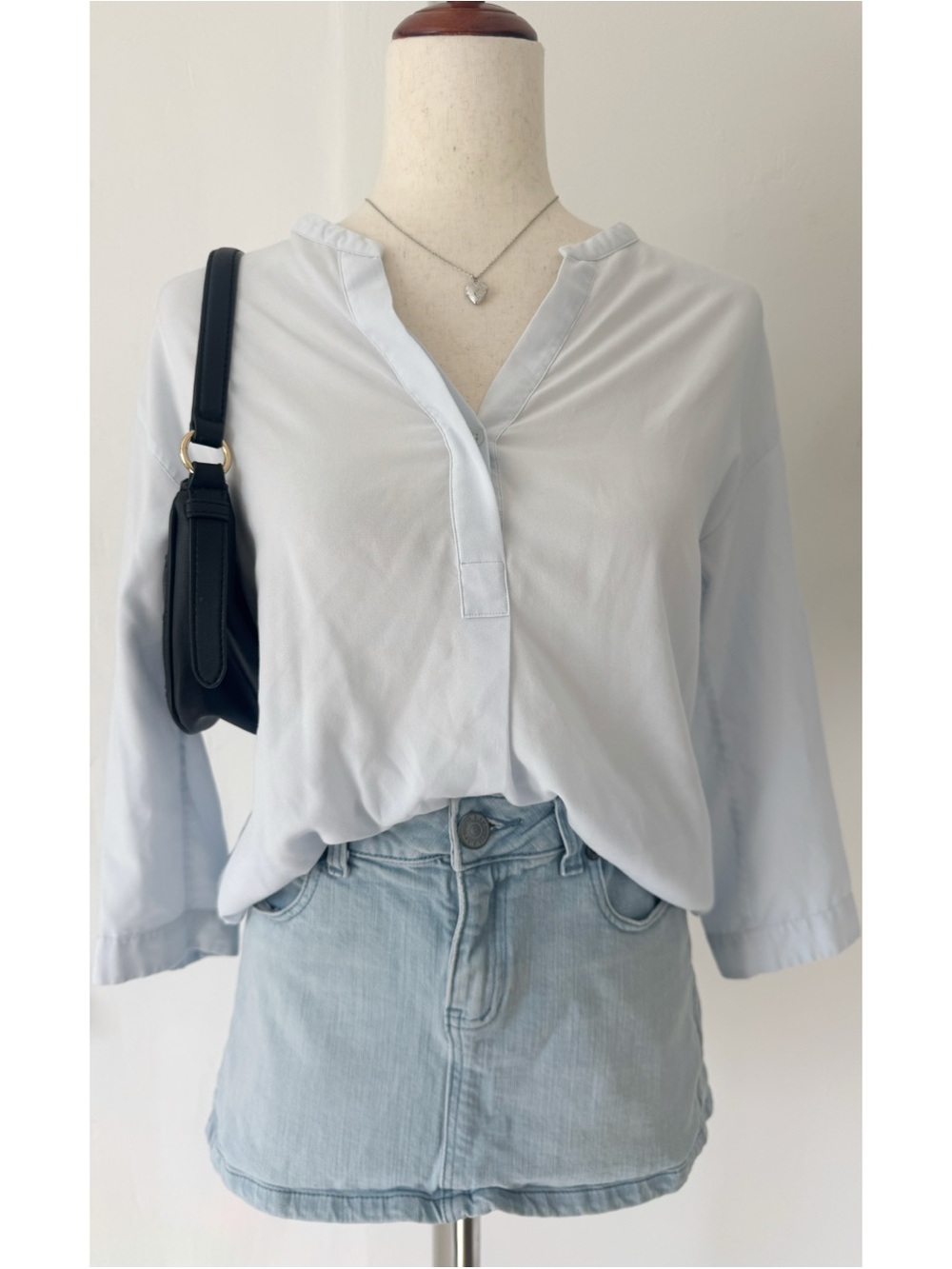 Uniqlo Light Blue Office Blouse Top